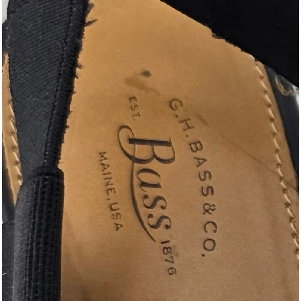G.H. Bass & Co. Rylee Wedge Sandals Espadrille Platform Criss Cross Black Straps